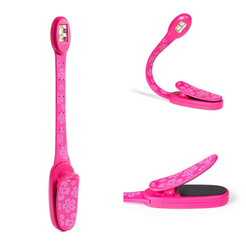  [AUSTRALIA] - Flexilight Xtra Reading Light | Book Light | LED Clip On Reading Lamp | Children and Adult Book Torch for Reading in Bed | Book Accessories | Gift Idea for Readers, Book Lovers (Pink Flowers) Pink Flowers
