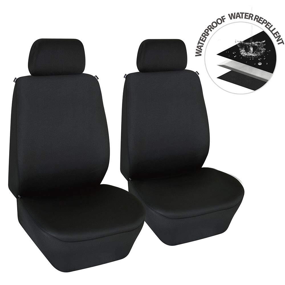  [AUSTRALIA] - Elantrip Dual Waterproof Neoprene Front Seat Covers Car Bucket Seat Cover Universal Fit Airbag Compatible for Auto SUV Truck Van, Black 2 PC