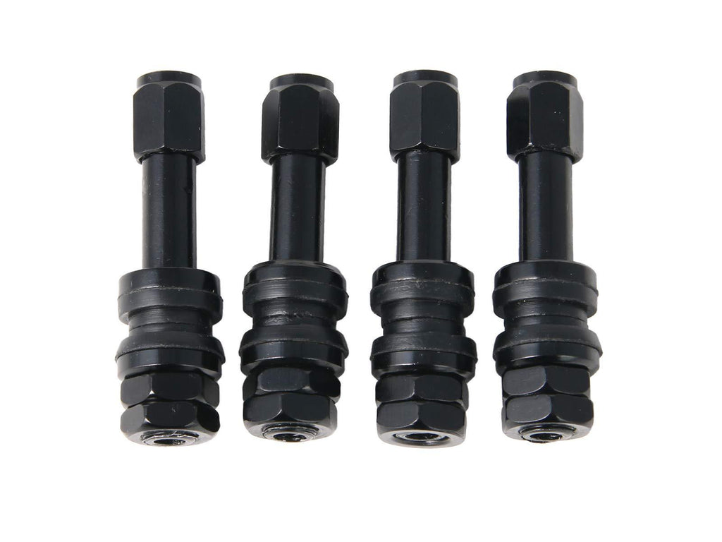 RockTrix - Black Aluminum Valve Stems - 2 inch (50mm) Length - Bolt In Style (Pack of 4) - LeoForward Australia