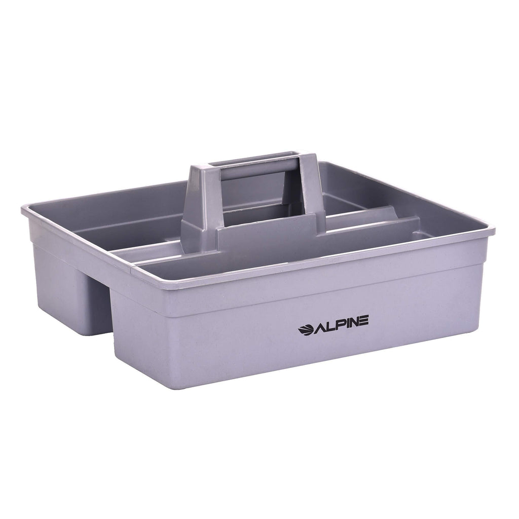 Alpine Industries 3-Compartment Plastic Cleaning Caddy – Commercial Quality Plastic Tool Organizer w/Handle for Cleaning Bathroom Floors & Windows (Large) - LeoForward Australia