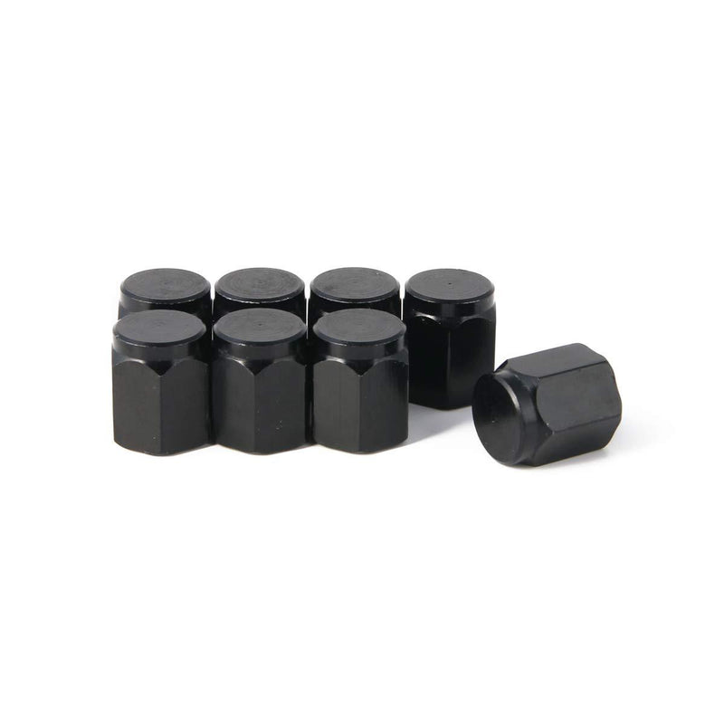 RockTrix - 8 Pieces - Black Aluminum Valve Stem Caps Covers - Rubber Seal, Leak-Proof Air Protection, Heavy Duty - Universal Application - LeoForward Australia