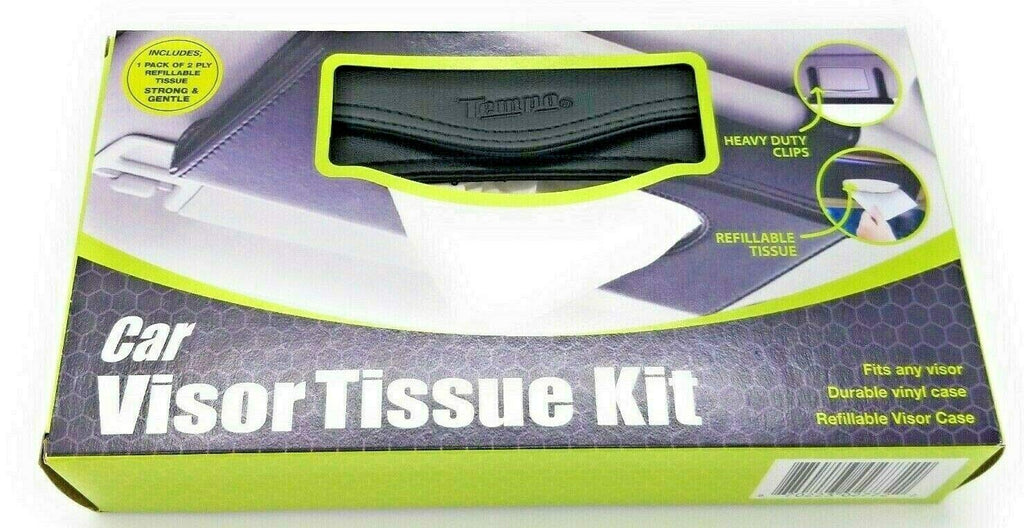  [AUSTRALIA] - Car Visor Tissue Kit, Black, Includes 2 Ply Tissues