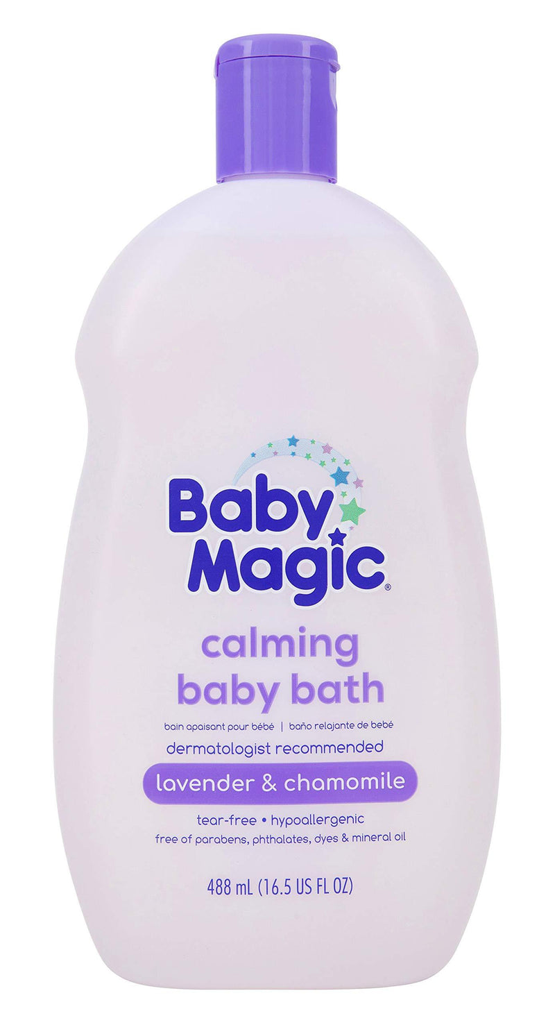 Baby Magic Calming Baby Bath| Tear-Free, Free of Parabens, Phthalates, Sulfates and Dyes, Lavender/Chamomile, 16.5 Fl Oz - LeoForward Australia