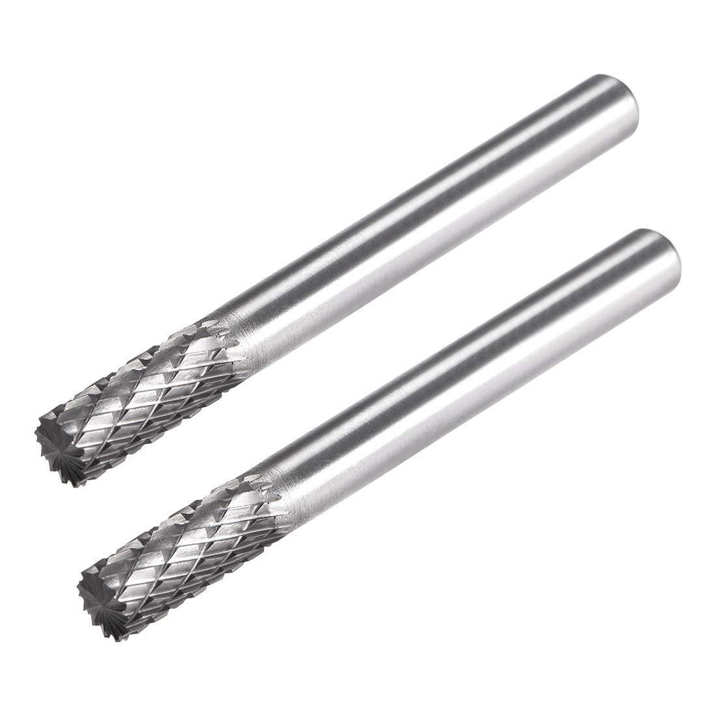 uxcell Tungsten Carbide Rotary Files 1/4" Shank, Double Cut Top Toothed Cylinder Shape Rotary Burrs Tool 6mm Dia, for Die Grinder Wood Soft Metal Polishing Model Engineering, 2pcs - LeoForward Australia