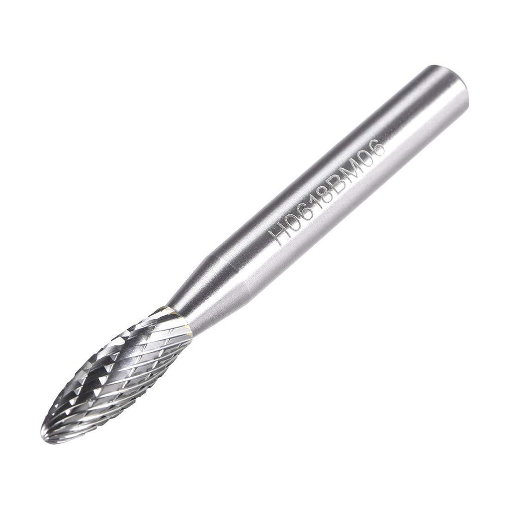 uxcell Tungsten Carbide Rotary Files 1/4" Shank, Double Cut Flame Shape Rotary Burrs Tool 6mm Dia, for Die Grinder Drill Bit Wood Soft Metal Carving Polishing Model Engineering - LeoForward Australia