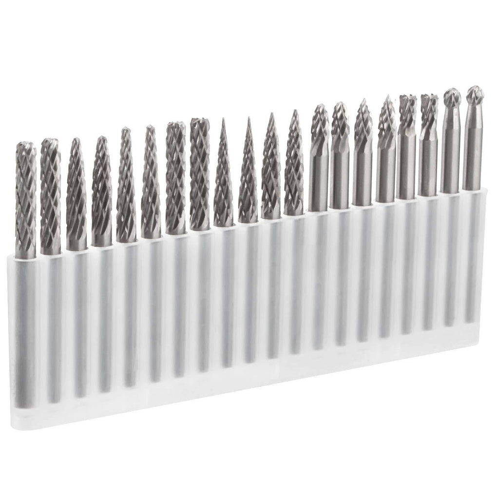 CBTOEN 20 PCS Carbide Burr Set 1/8 Inch Shank Double Cut Tungsten Carbide Rotary Burrs Die Grinder Bits for Carving, Polishing, Engraving and Drilling - LeoForward Australia
