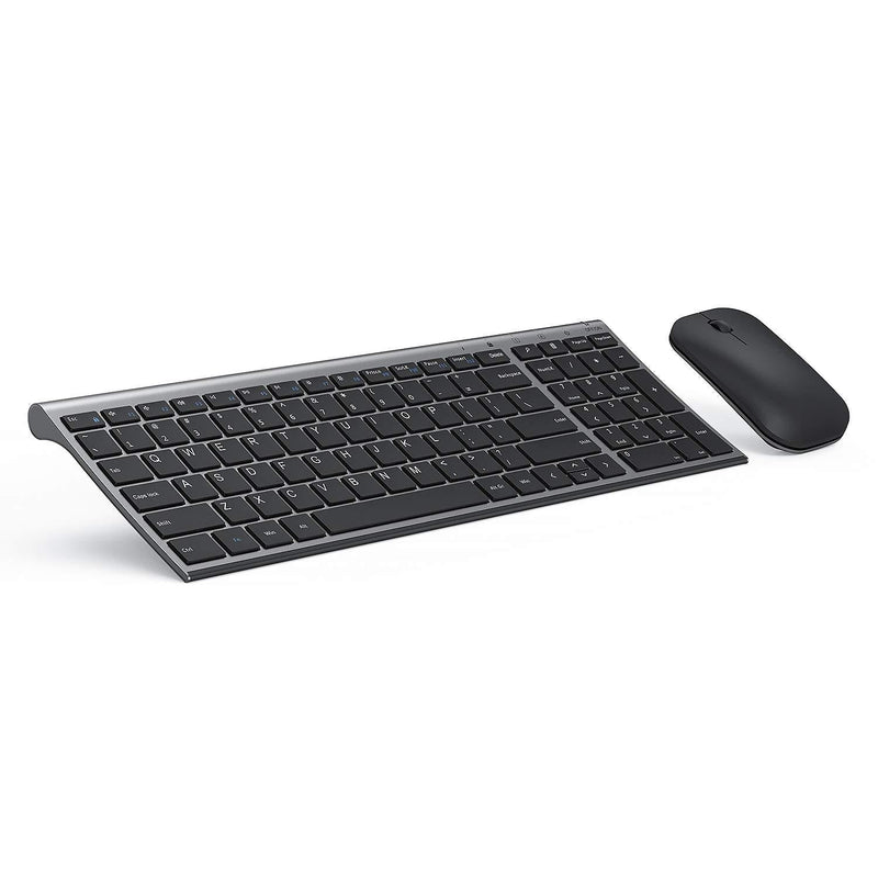 Rechargeable Wireless Keyboard and Mouse, seenda Ultra Thin Low Profile Cordless Keyboard and Mouse Combo with Number Pad for Windows Laptop Computer-Space Gray Space Gray Rechargeable Wireless Keyboard and Mouse - LeoForward Australia