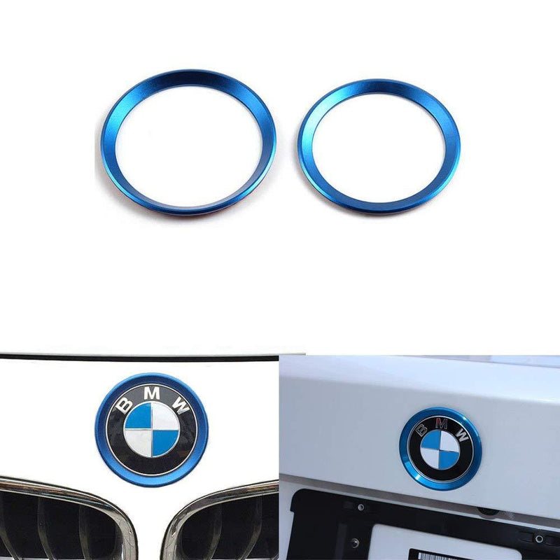 DEMILLO Car Front Rear Logo Decoration Cover Ring Trim Hood Emblem Ring for 2013-2019 BMW 3 Series 320Li 328Li 316/BMW 4 Series M3 M4 (blue) blue - LeoForward Australia
