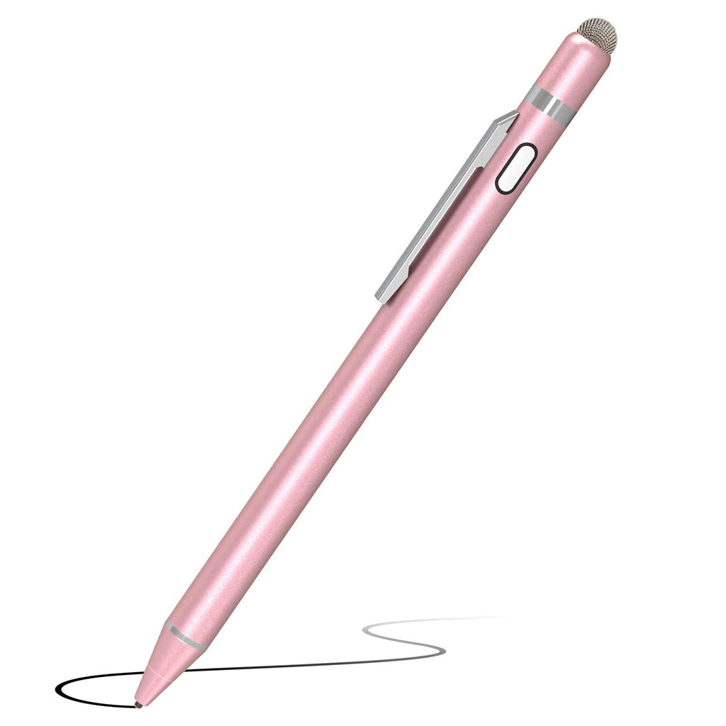KECOW Stylus Digital Pen for Touch Screens, 1.45mm fine Elastic Tip Rechargeable Pencil Compatible for iPad iPhone Samsung Phone &Tablets,iOS&Android for Drawing&Writing Capactive Pen(Rose Gold) rose gold - LeoForward Australia