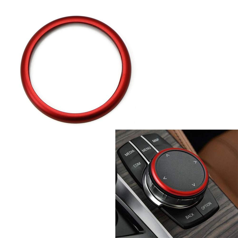  [AUSTRALIA] - DEMILLO 1pc Aluminum Ring for BMW 1 2 3 4 5 6 7 Series X3 X4 X5 X6 Center Console iDrive Multimedia Controller Knob (red) red