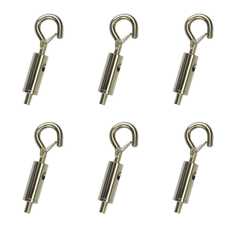  [AUSTRALIA] - YQL Portable Hook & Eye Turnbuckle Tension for 1/16-3/32 Galvanized /304/316 Stainless Steel Cable Guide Wire Rope light hanging Suspension Accessories Pack-6