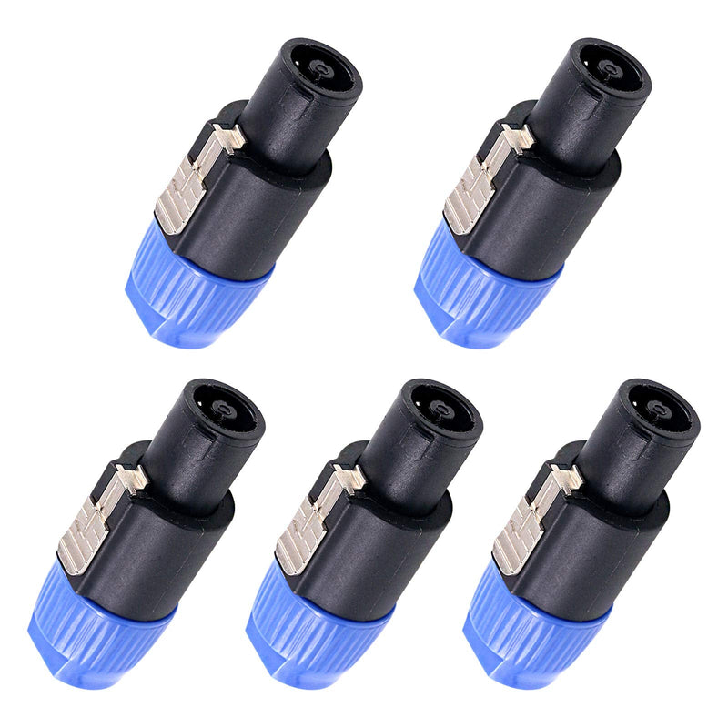  [AUSTRALIA] - Glarks 5 Pack 4 Pole Audio Speakon Cable Mount Connector Twist Lock Speaker Plug Compatible with Neutrik Speakon NA4LJ, NA4LJX, NL4MP, NL4MPR, NL4FC, NL4FX, NL4 & NL2 Series, NL2FC