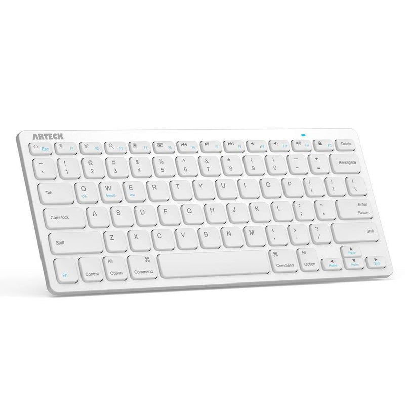  [AUSTRALIA] - Arteck Ultra-Slim Bluetooth Keyboard Compatible with iPad 10.2-inch/iPad Air/iPad 9.7-inch/iPad Pro/iPad Mini, iPhone and Other Bluetooth Enabled Devices Including iOS, Android, Windows Silver