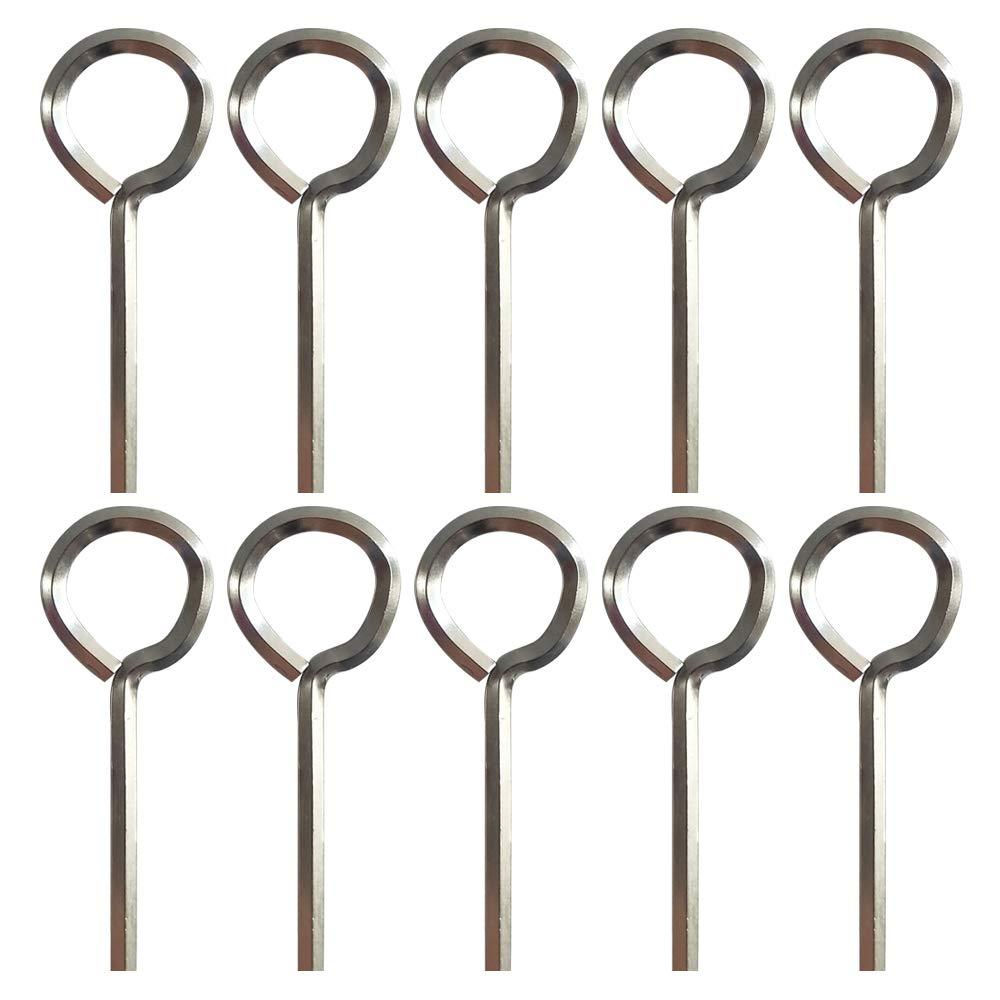  [AUSTRALIA] - 1/8” Standard Hex Dogging Key with Full Loop, Allen Wrench Door Key for Push Bar Panic Exit Devices, Solid Metal - 10 Packs Original version