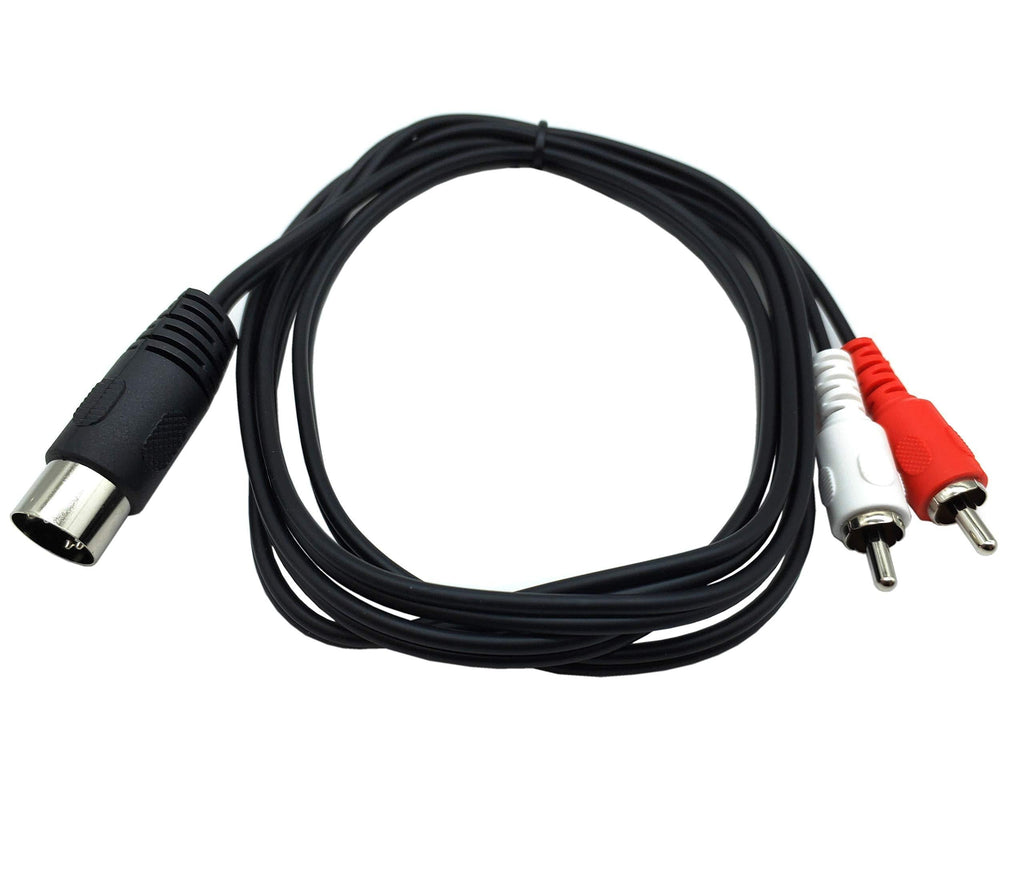 DIN 5 Pin to RCA Cable,Qaoquda 5ft/1.5m 5-Pin Din Male Plug to 2-RCA Male Audio Adapter Cable for Electrophonic Bang & Olufsen, Naim, Quad.Stereo Systems (DIN 5P M-2RCA M) DIN 5P M-2RCA M - LeoForward Australia