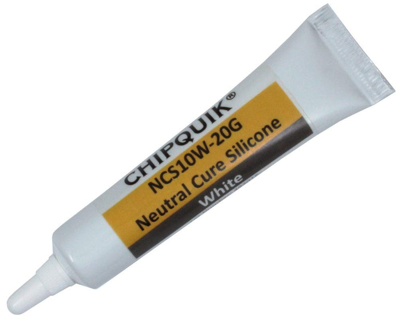  [AUSTRALIA] - Chip Quik NCS10W-20G Neutral Cure Silicone Adhesive Sealant 20g Squeeze Tube (White) White