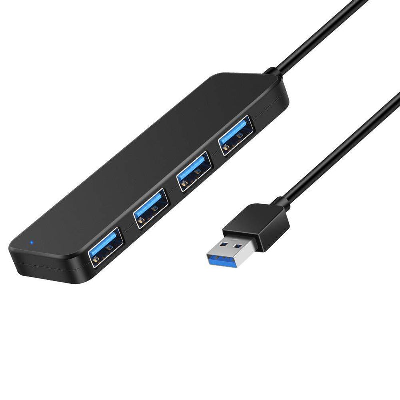 Onvian 4-Port USB 3.0 Ultra Slim Data Hub Splitter with 5V Micro USB Power Port for USB Expansion - 10 inch Extended Cable - LeoForward Australia