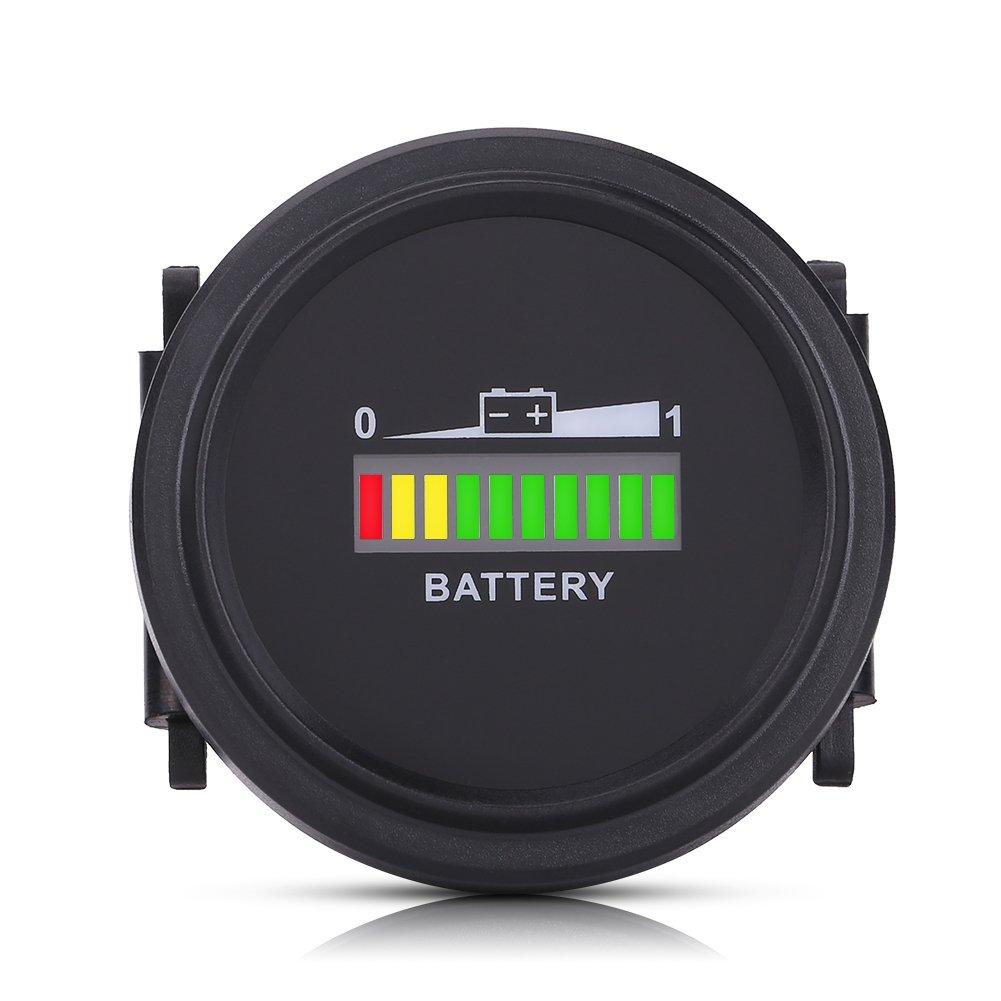  [AUSTRALIA] - Cart Battery Meter: 12V/24V/36V/48V/72V Battery Indicator LED Digital Battery Indicator Meter Gauge for Golf Cart