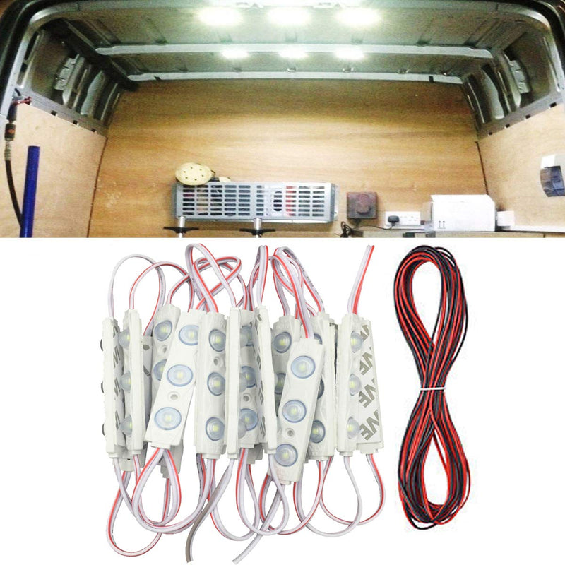  [AUSTRALIA] - ROYFACC 60 LED Car Interior Light Bright White Lighting Dome Lamp Ceiling Work Lights Kit for Van Truck Auto Car Vehicle Caravan DC 12V (20 Modules, White)
