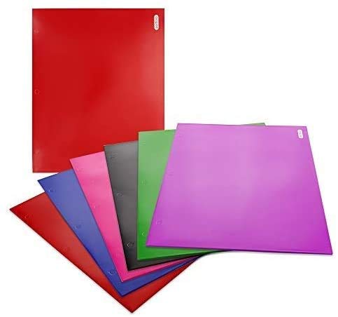  [AUSTRALIA] - Emraw Laminated Bright Glossy Color 2 Pocket Poly Portfolio Twin Pockets Folder Legal Document Organizer Designed for Home, Office, School, Classroom and More - Actual Colors May Vary (Pack of 3)