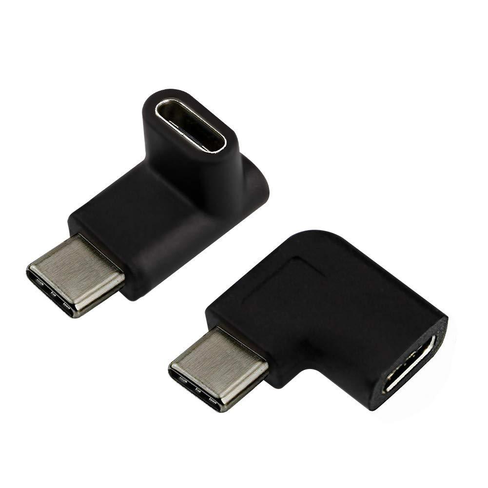  [AUSTRALIA] - USB C Male to Female Adapter, Type C 90 Degree Angled Right & Left and Up & Down Extension Connector for Laptop & Tablet & Mobile Phone by Oxsubor (2PACK)