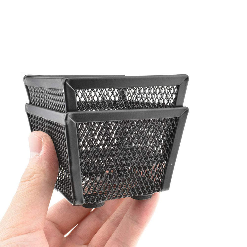 HAHIYO Stackable Paper Clip Mesh Holder Cup 2.2" Height 2 Pack Black Sturdy Paperclip Holder Container for Desk Drawer Organizer Collection for Home Office School Soft Foam Feet No Sharp Edges Black 2 Pieces - LeoForward Australia