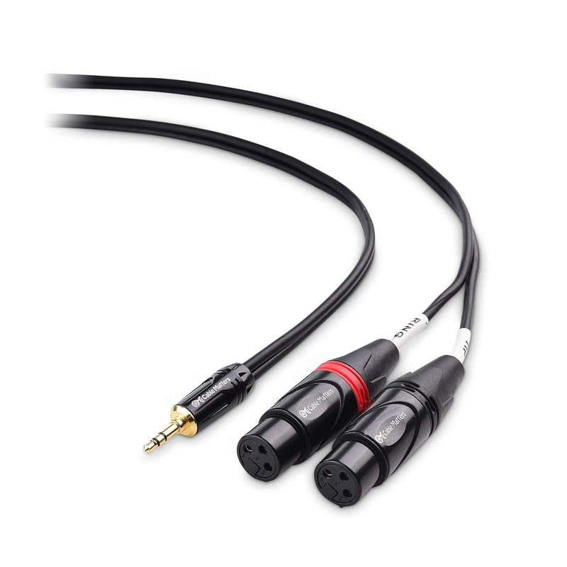  [AUSTRALIA] - Cable Matters 3.5mm 1/8 Inch TRS to 2 XLR Cable 6 ft, Male to Female Aux to Dual XLR Breakout Cable
