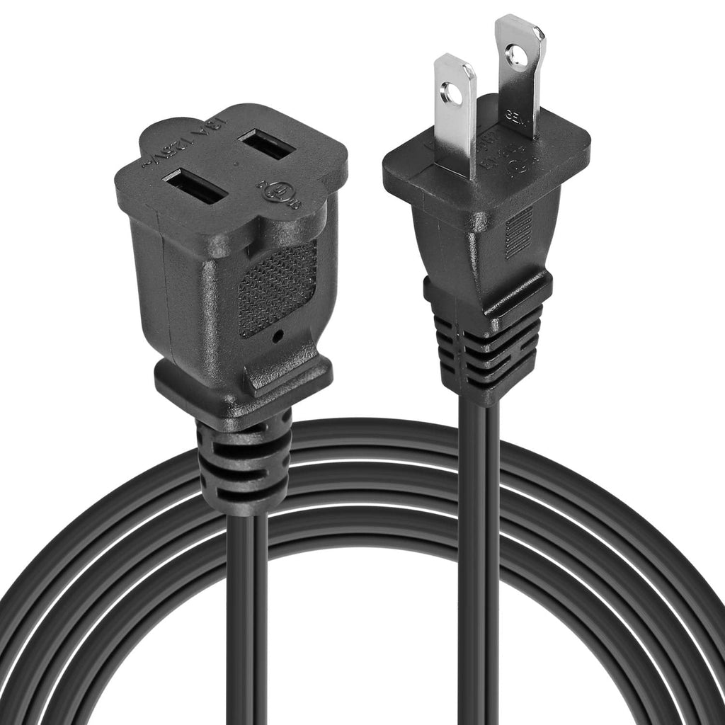  [AUSTRALIA] - VSEER 2 Prong Extension Cord US AC 2-Prong Male and Female Power Cable 13A/125V, USA Outlet Saver Power Extension Cord Cable for NEMA 5-15P to NEMA 5-15R (1FT) 1FT Black