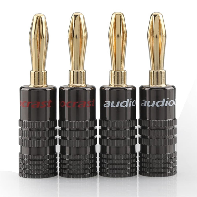  [AUSTRALIA] - Tertullus 4PCS 24K Gold Plated Speaker Banana Plugs Adapter,Closed Screw Speaker Connectors Plugs for Speaker Wire, Wall Plate, Home Theater, Audio/Video Receiver, Amplifiers and Sound Systems