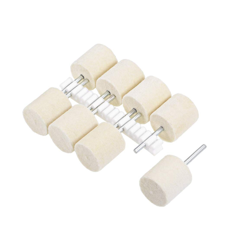  [AUSTRALIA] - uxcell 20mm Wool Felt Mounted Points Cylinder Polishing Bits Burrs Buffing Wheels with 1/8" Shank 8 Pcs