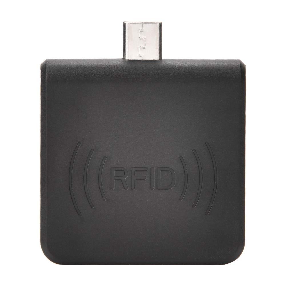 Portable Non-Contact Card Reader Mini Smart High Frequency RFID ID Mobile Phone Card Reader with Micro USB Interface, Built-in Buzzer for Android, Plug and Play(Black) Black - LeoForward Australia