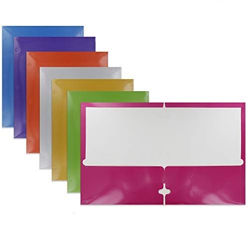  [AUSTRALIA] - Emraw Metallic Color 2 Pockets Portfolios with 3 Prong Legal Document Organizer Designed for Home, Office, School, Classroom and More - Actual Colors May Vary (Pack of 3)