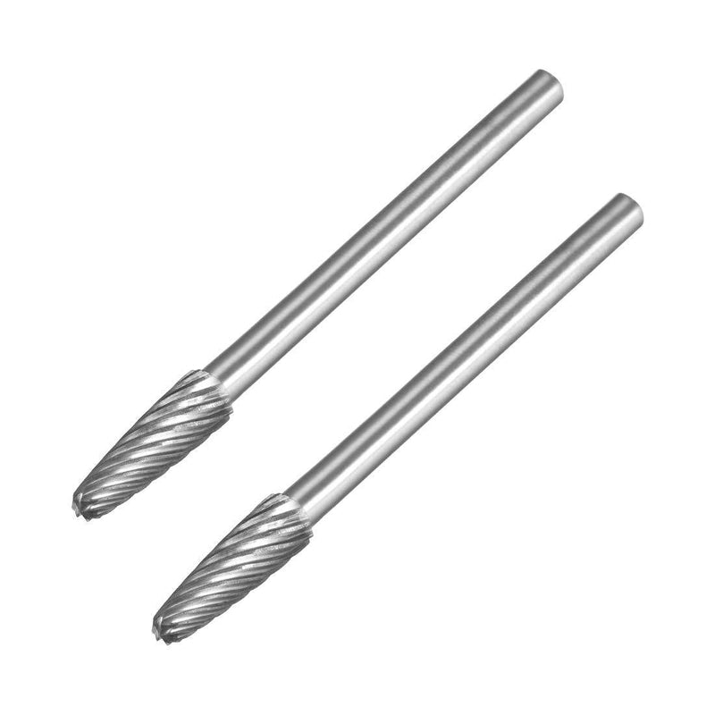 uxcell Tungsten Carbide Rotary Files 1/8" Shank, Single Cut Taper Shape Rotary Burrs Tool 4mm Dia, for Die Grinder Drill Bit Alloy Steel Hard Metal Carving Polishing Engraving, 2pcs - LeoForward Australia