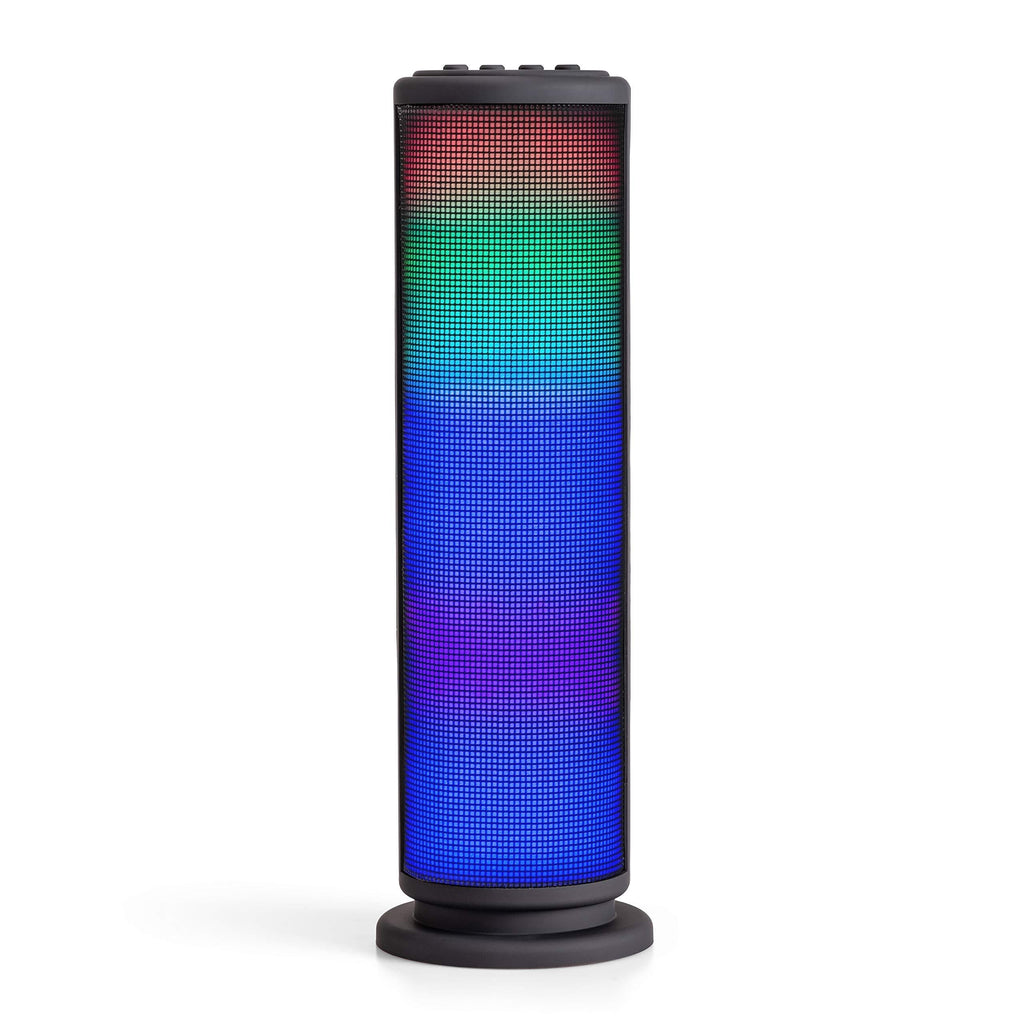 Riptunes Portable Bluetooth Speaker, Wireless Speakers, Mini Tower Speaker with Colorful Lights, Aux-in, Micro SD, USB, Hands-Free Speakerphone and FM Radio - Black - LeoForward Australia