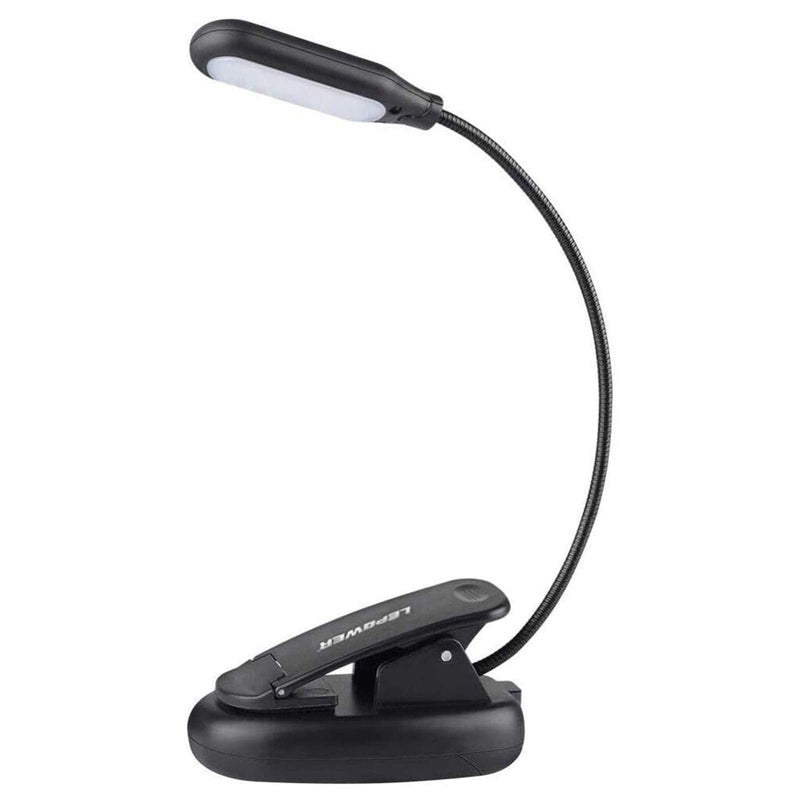  [AUSTRALIA] - LEPOWER Clip on Book Light/Reading Light/Clip Light with 5 LED Eye Care, 3 Color Changeable, Portable Reading Lamp, Battery & USB Operated, Bed Light for Kids, Bookworms, Students
