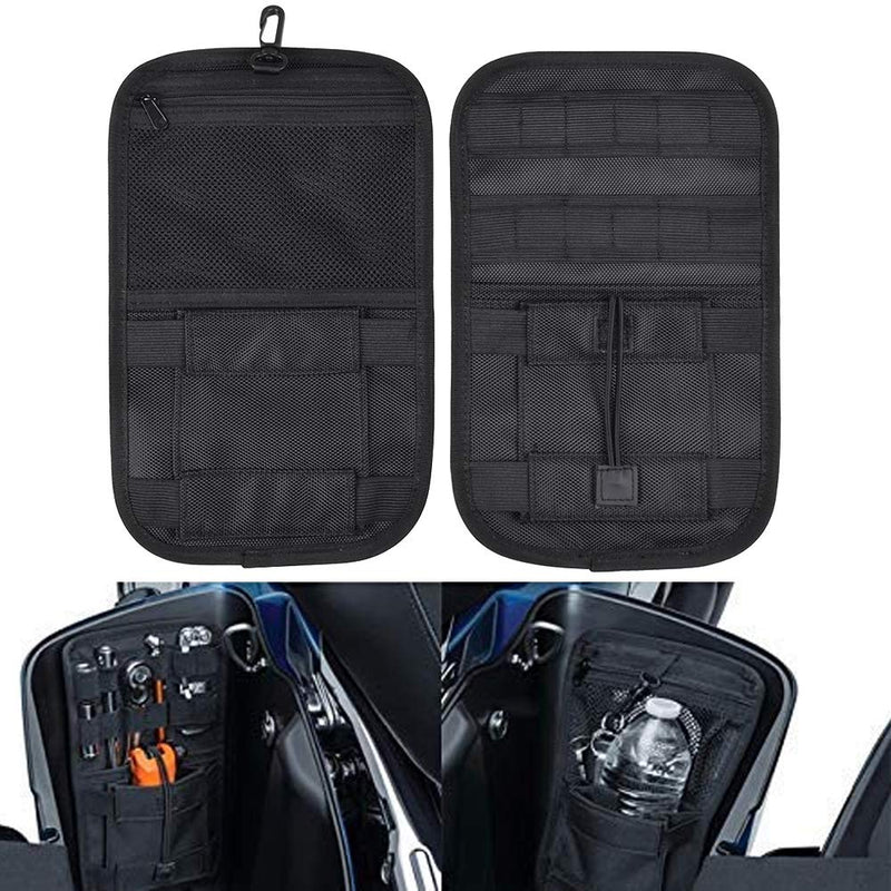  [AUSTRALIA] - Black Motorcycle Saddlebag Organizer Hard Bags Storage Small Tools Hardbags Bags For Harley Touring 1980-2020 Road King Glide Street Glide Electra Glide FLT For Indian chieftain 2014-2018