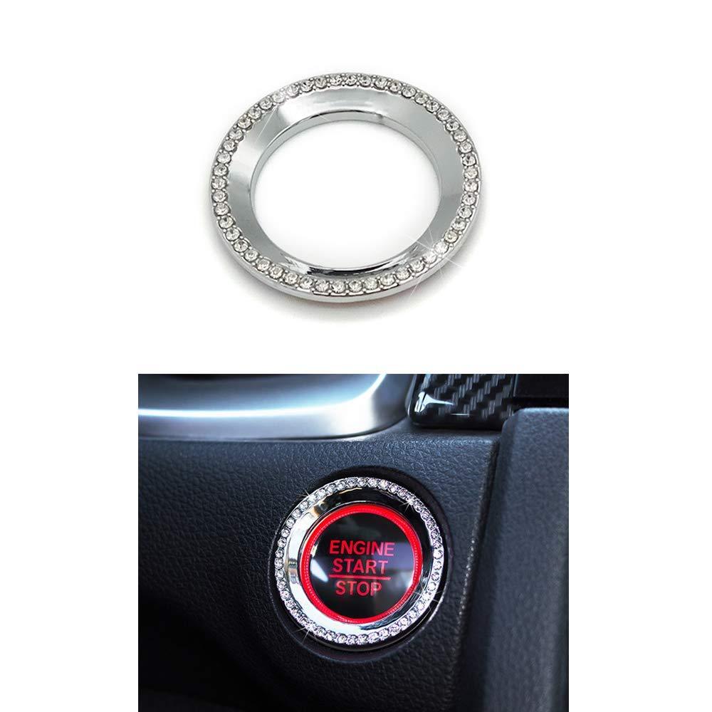  [AUSTRALIA] - Senauto Bling Ignition Push Start Stop Button Cover Trim Ring Compatible with Honda Civic Sedan Coupe Hatchback 2016 2017 2018 2019
