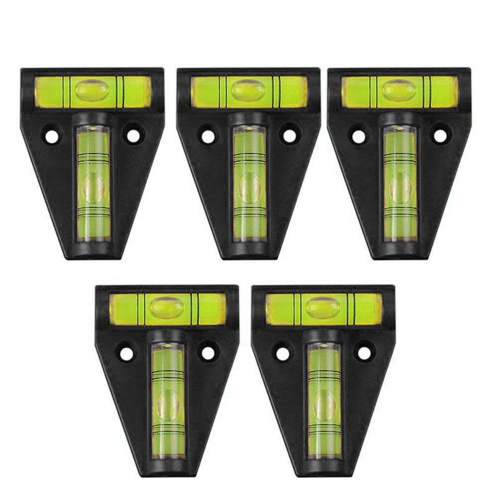  [AUSTRALIA] - 5 Pcs RV T Level Bubble Level, Multipurpose 2 Way Spirit Level T-type Spirit Level Bubble for RV, Machines, Furniture, Tripods, Camera Equipment Measure 5 Pcs