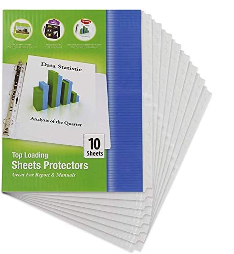  [AUSTRALIA] - Top Loading Sheet Protectors Holds 8.5" x 11" Paper Fits in Standard Three Ring Binder Documents can be Inserted from The Top Hole Punching is not Necessary - 10 Per Pack (Pack of 2) - by Emraw