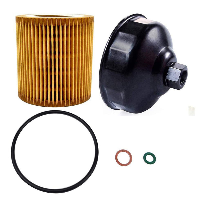  [AUSTRALIA] - Ibetter Metal-Free HU816 Oil Filter and 86.4mm 16 Flutes Oil Filter Wrench for BMW with HU816 Oil Filter, Oil Filter Housing Cap Removal Tool for Oil Change, Oil Filter Socket Wrench Kit for BMW Black