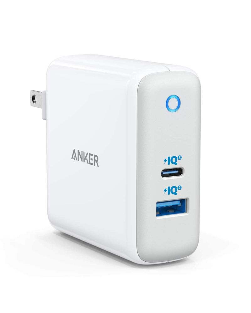  [AUSTRALIA] - USB C Charger, Anker 60W PIQ 3.0 & GaN Tech Dual Port Charger, PowerPort Atom III (2 Ports) Travel Charger with a 45W USB C Port, for USB-C Laptops, MacBook, iPad Pro, iPhone, Galaxy, Pixel and More White