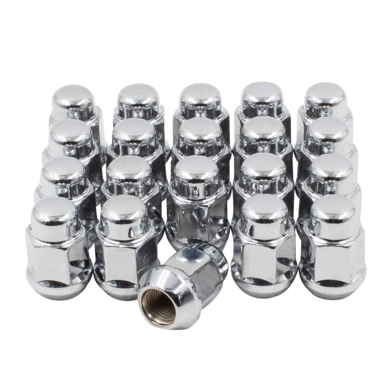 Wheel Accessories Parts 20 Dual Coating Chrome 12x1.5 Closed End Bulge Acorn Lug Nuts - Cone Seat - 19mm Hex Wheel Lug Nut - LeoForward Australia