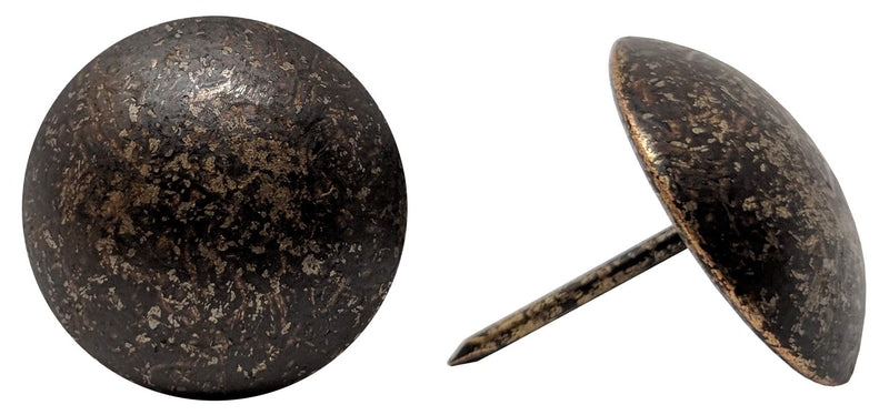  [AUSTRALIA] - ComfortStyle Premium Upholstery Tacks, 1-inch Diameter Nailhead Pins, Large Decorative Trim for Furniture (50, Dark Antique Brass) 50