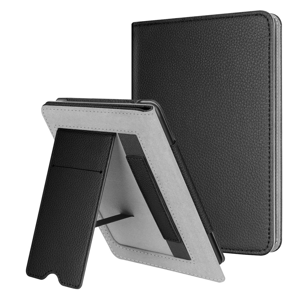  [AUSTRALIA] - Fintie Stand Case for 6" Kindle Paperwhite (Fits 10th Generation 2018 and All Paperwhite Generations Prior to 2018) - Premium PU Leather Sleeve Cover with Card Slot and Hand Strap, Black