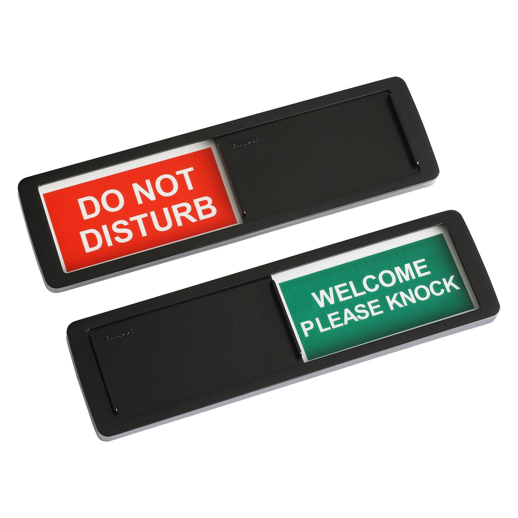  [AUSTRALIA] - Privacy Sign, Do Not Disturb / Welcome Sign for Home Office Restroom Conference Hotles Hospital, Privacy Slide Door Sign Tells Whether Room in Vacant or Occupied, 7'' x 2'' Indicator - Black