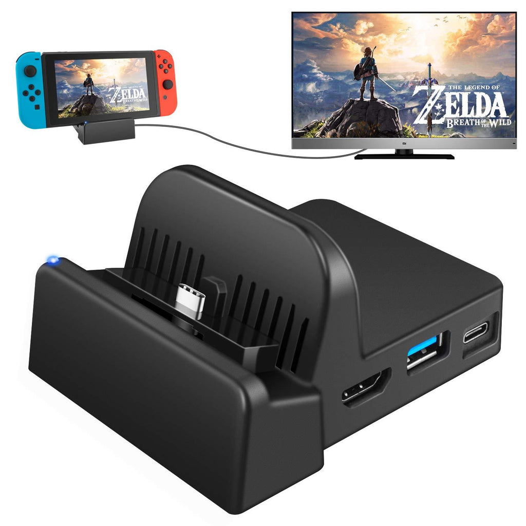  [AUSTRALIA] - UKor TV Dock Docking Station for Nintendo Switch, Portable Charging Stand,Compact Switch to HDMI Adapter,with Extra USB 3.0 Port, Replacement Charging Dock for Nintendo Switch