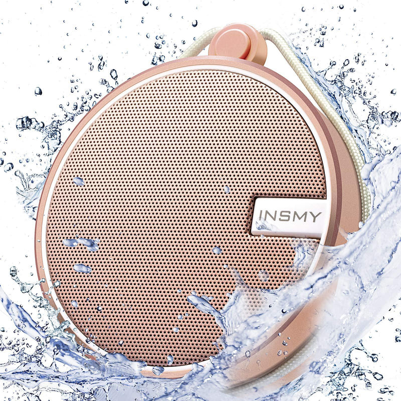  [AUSTRALIA] - INSMY Portable IPX7 Waterproof Bluetooth Speaker, Wireless Outdoor Speaker Shower Speaker, with HD Sound, Support TF Card, Suction Cup, 12H Playtime, for Kayaking, Boating, Hiking (Cashmere Pink) Cashmere Pink