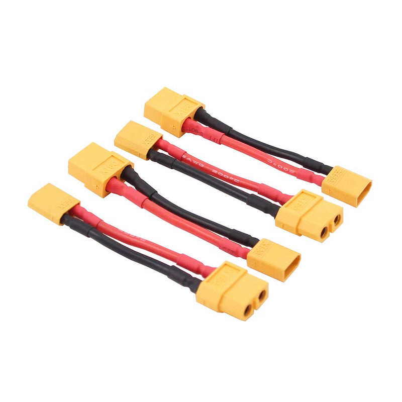  [AUSTRALIA] - 4pcs Male XT30 to Female XT60 / XT-60 Connector Adapter with 16awg 5cm Wire(BDHI-91)