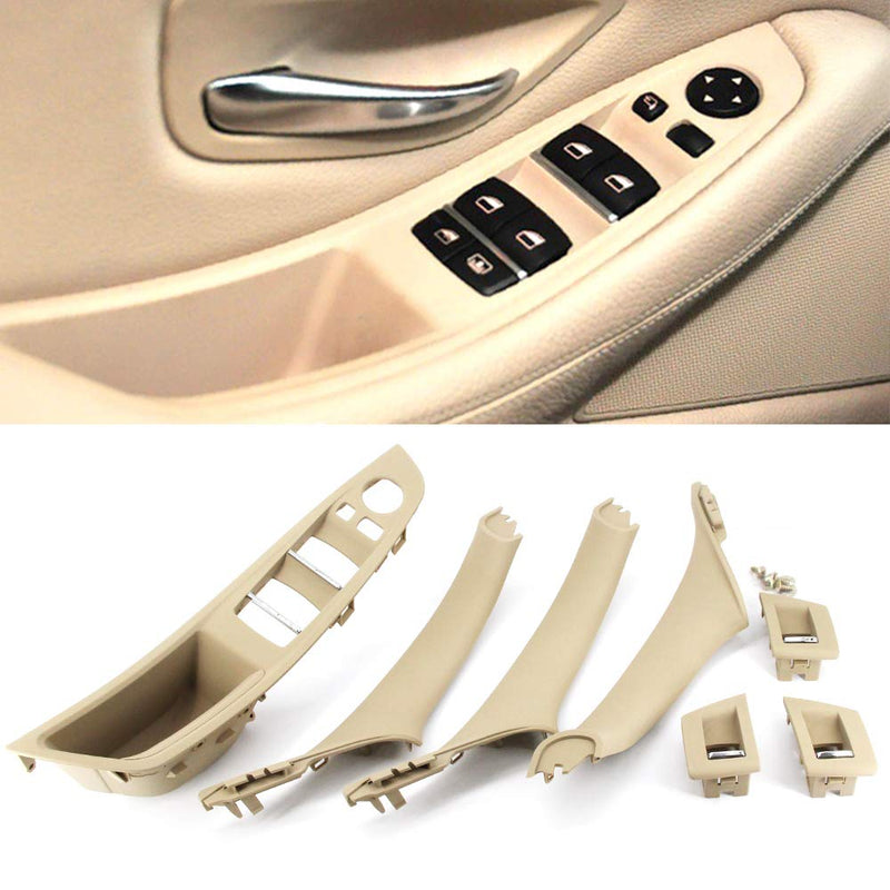 FEXON Beige Window Switch Armrest Panel, Inner Door Pull Handle Trim Cover Kits Replacement for 2010-2016 BMW 5 Series 520 523 525 528 530 - LeoForward Australia