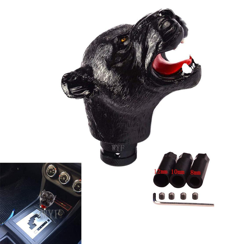  [AUSTRALIA] - WYF Universal Shift Knob Black Dog Head Style Gear Stick Shifter Knob Lever Cover for Most Manual or Automatic Gear Without Button